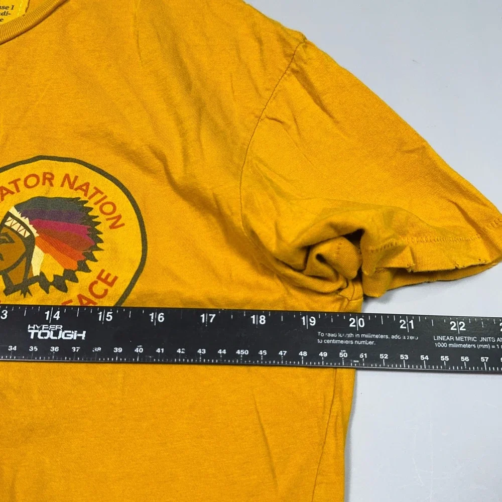 Aviator Nation Tribe of Peace Cropped T-Shirt Womens Medium Mustard Yellow Tee - Picture 5 of 9